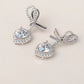 Moissanite 925 Sterling Silver Heart Earrings2 Carat