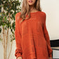 Davi & Dani Openwork Side Slit Drop Shoulder Knit Cover Up