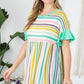 Stripe Babydoll Tunic Top PLUS