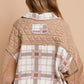 POL Corduroy Jacquard Patchwork Button Up Jacket