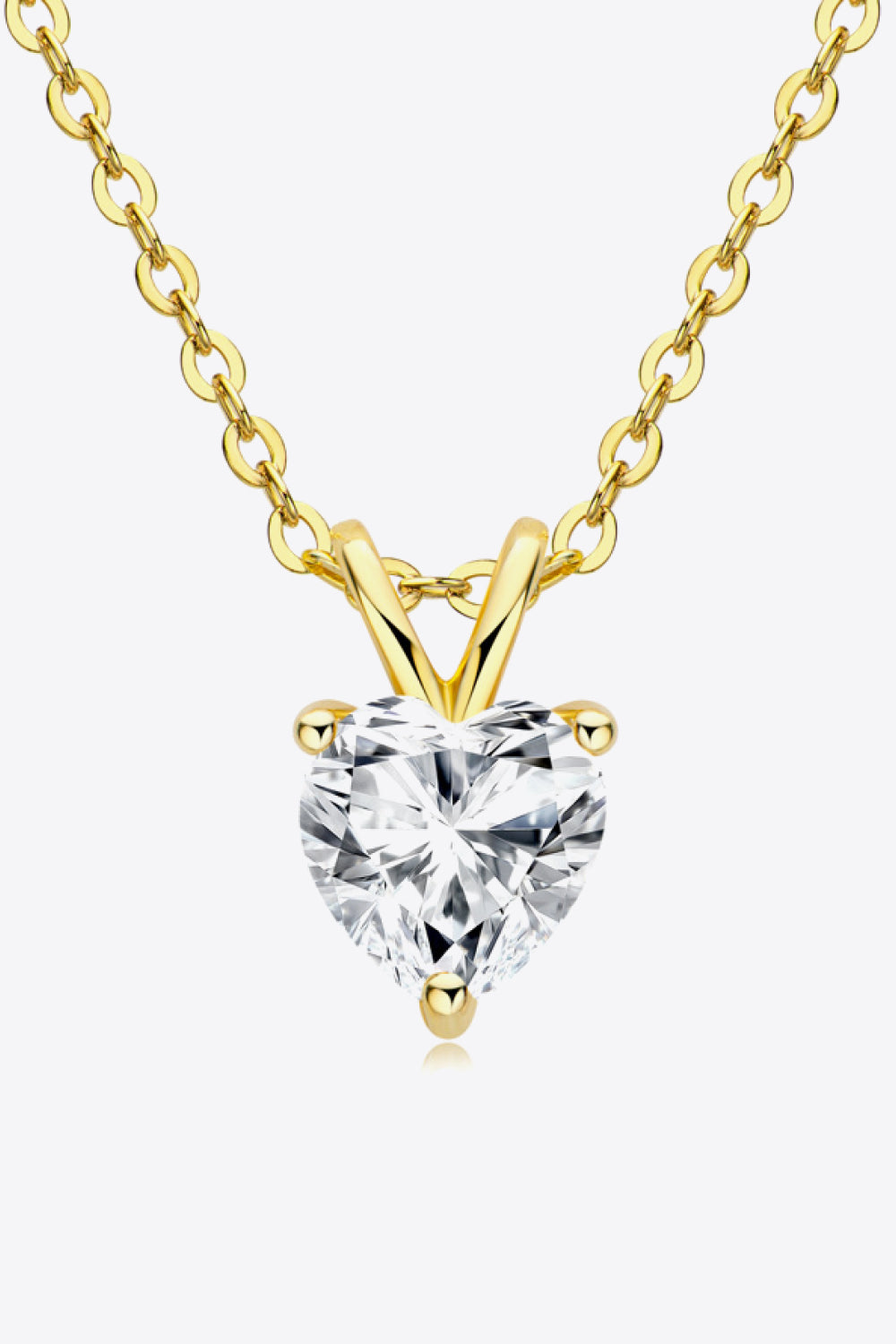 Moissanite Heart-Shaped Pendant Necklace 1 Carat