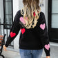 Angel Wings Heart Round Neck Droppped Shoulder Sweater