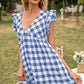 Ivy Lane Plaid Butterfly Sleeve Mini Dress