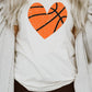 Distressed Basketball Hearts Sports Graphic Tee