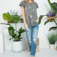 Allover Camouflage Print Casual Top