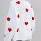 Heart Round Neck Dropped Shoulder Sweater