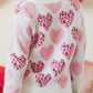 Pearl Detail Heart Round Neck Sweater