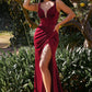 Deep V-Neck Velvet Fitted Plunging Bodice Long Prom & Bridesmaid Dress CDCD235_1