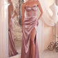 Daisy Embellished Satin Corset Strapless Long Evening Dress CDCD295_14