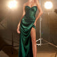 Daisy Embellished Satin Corset Strapless Long Evening Dress CDCD295_15