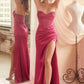 Daisy Embellished Satin Corset Strapless Long Evening Dress CDCD295_11