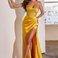 Daisy Embellished Satin Corset Strapless Long Evening Dress CDCD295_5