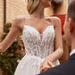 Lace & Tulle A-Line Illusion Sweetheart Long Wedding Dress CDCD854W_2