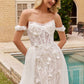 Fit & Flare With Removable Skirt Off Shoulder Long Wedding Dress CDCD861W_2