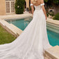 Fit & Flare With Removable Skirt Off Shoulder Long Wedding Dress CDCD861W_1