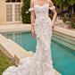 Fit & Flare With Removable Skirt Off Shoulder Long Wedding Dress CDCD861W_4