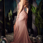Embellished Bust Stretch Satin Fitted Elegant Shimmering Long Prom & Bridesmaid Dress CDCD888_8
