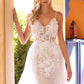 Lace Mermaid Silhouette Overskirt V-neck Mid Open Back Bodice Long Wedding & Bridal Dress CDCD931W_0