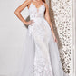 Lace Mermaid Silhouette Overskirt V-neck Mid Open Back Bodice Long Wedding & Bridal Dress CDCD931W_4