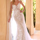 Lace Mermaid Silhouette Overskirt V-neck Mid Open Back Bodice Long Wedding & Bridal Dress CDCD931W_3