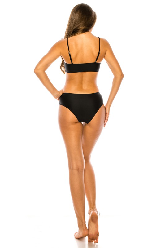 Sporty Meshed Two Piece Swimsuit