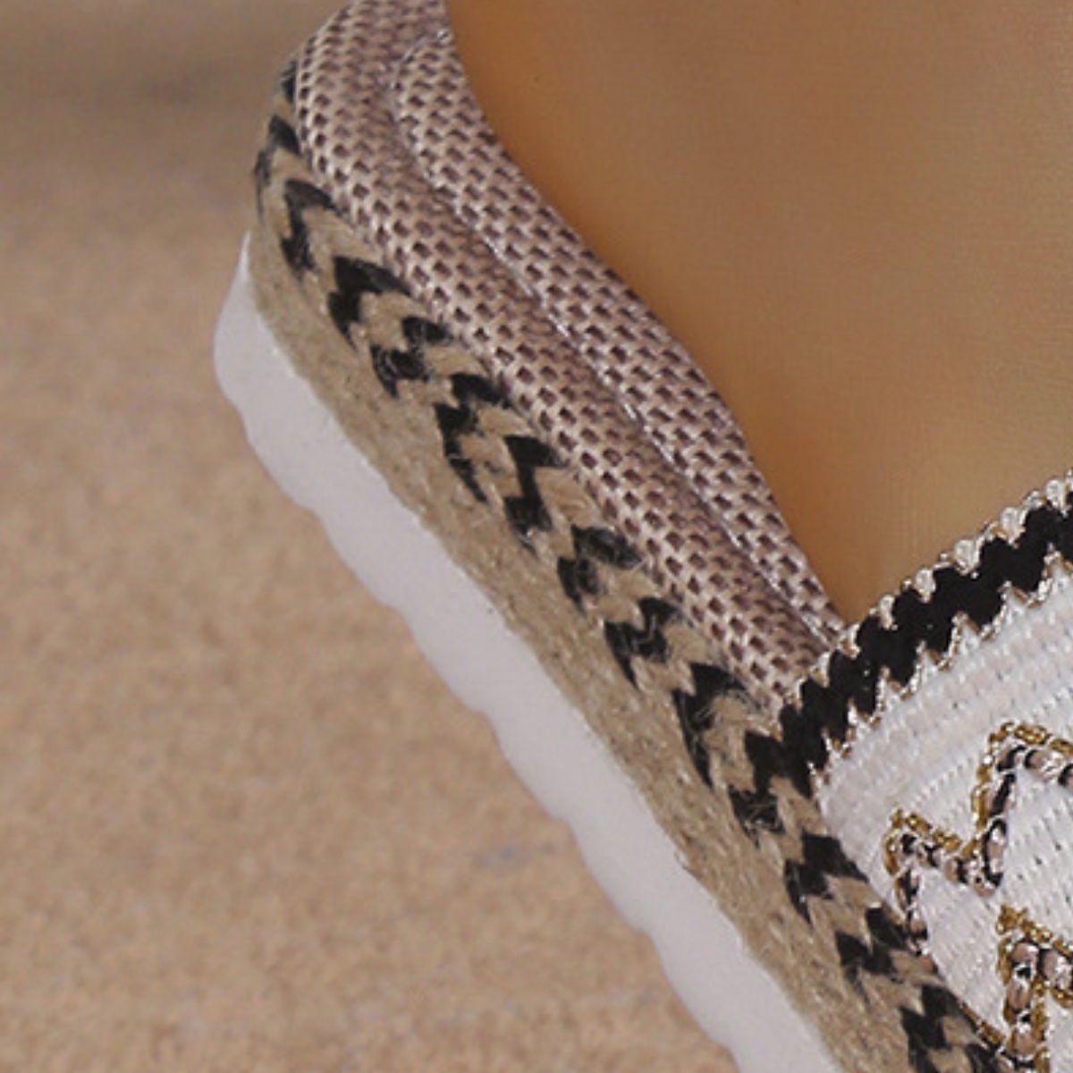 Boho Woven Platform Slide Sandals