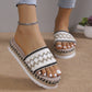 Boho Woven Platform Slide Sandals