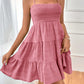 Smocked Tiered Sleeveless Mini Dress
