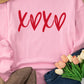 Valentine’s Day XOXO Round Neck Drop Shoulder Sweatshirt