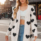 Heart Button Down Long Sleeve Cardigan