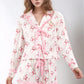 Valentine’s Day Ribbon Tied Printed Long Sleeve Top and Shorts Lounge Set