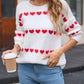 Angel Wings Heart Round Neck Long Sleeve Sweater