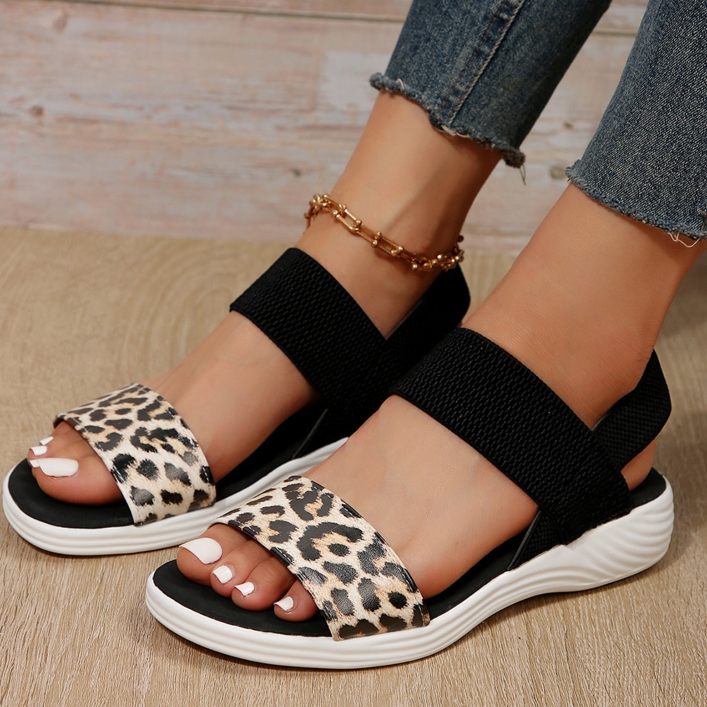 Boho Elastic Strap Comfort Sandals