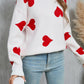 Angel Wings Heart Round Neck Dropped Shoulder Sweater