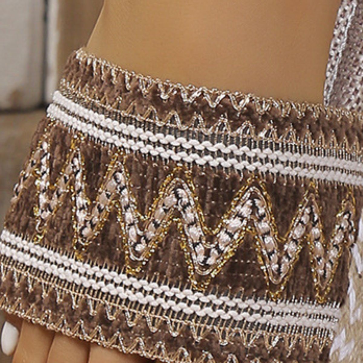 Boho Woven Platform Slide Sandals