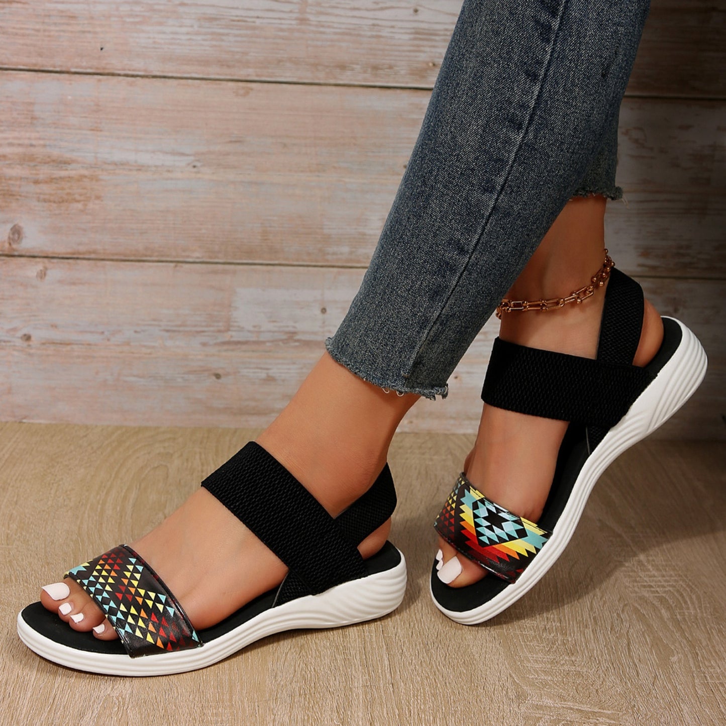 Boho Elastic Strap Comfort Sandals