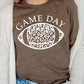 Game Day Leopard Spot White Football Graphic Tee