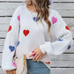 Angel Wings Heart Round Neck Long Sleeve Sweater