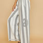 Umgee Peace Sign Patch Striped Wide Leg Pants