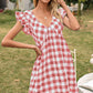 Ivy Lane Plaid Butterfly Sleeve Mini Dress