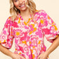 Haptics Full Size Frill Floral Puff Sleeve Blouse