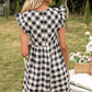 Ivy Lane Plaid Butterfly Sleeve Mini Dress