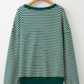 LUCKY Striped Round Neck Long Sleeve Sweatshirt