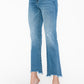 bytos Raw Hem Distressed Mid Rise Crop Jeans