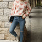 Perfee Heart Pattern Dropped Shoulder Sweater