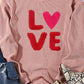 Valentine’s Day LOVE Round Neck Long Sleeve Sweatshirt