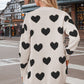 Heart Button Down Long Sleeve Cardigan