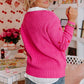 Red Heart Shape Drop Shoulder Round Neck Sweater