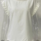 Ruffled Round Neck Cap Sleeve Blouse