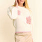 Davi & Dani Flower Patch Fuzzy Mock Neck Sweater